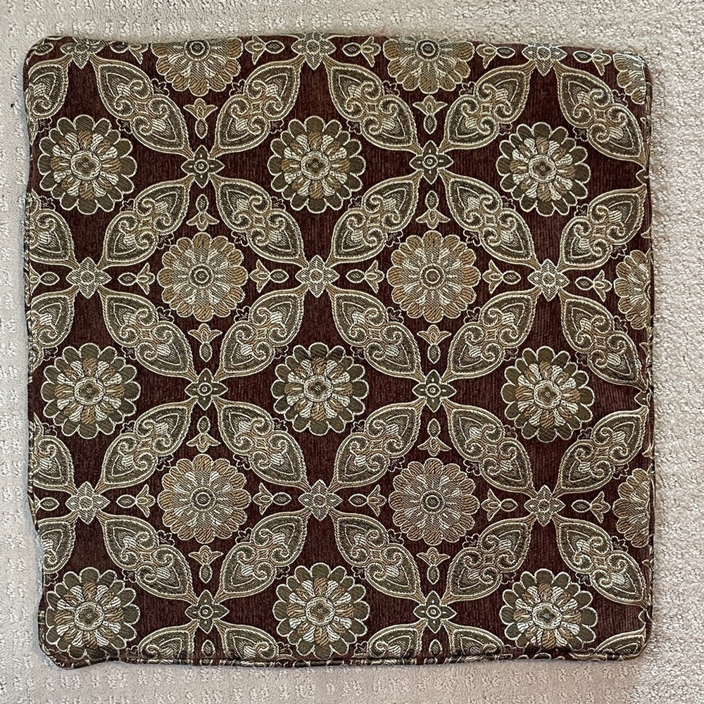 Set of TWO heavy damask Brown and Cream Decorative pillow Cover - 20x20